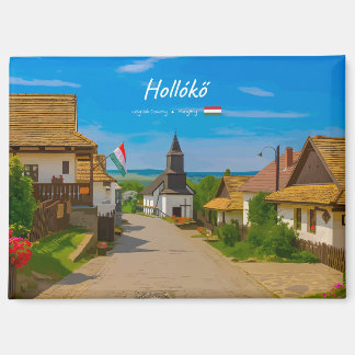 Aimant Hollókő, Hongrie - Rue du village historique