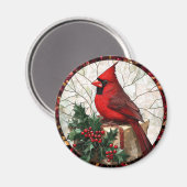 Aimant Holly Berries et Cardinal (Recto/Verso)