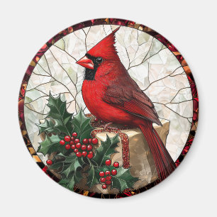 Aimant Holly Berries et Cardinal