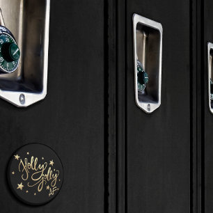 Aimant Holly Jolly AF   Shiny Gold Faux Foil Script