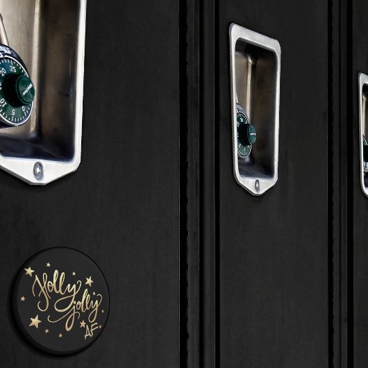 Aimant Holly Jolly AF | Shiny Gold Faux Foil Script