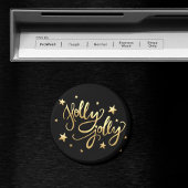 Aimant Holly Jolly | Élégant script de faux or