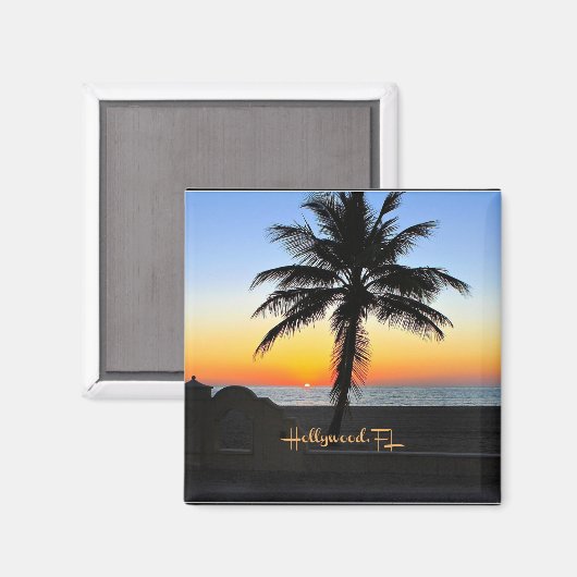 Aimant Hollywood, Floride - soleil tropical (Recto/Verso)