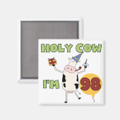 Aimant Holy Cow I'm 98 Anniversaire Tshirts et cadeaux (Recto/Verso)