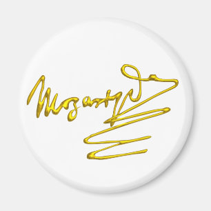 Aimant HOMAGE À MOZART Gold Signature Du Compositeur Whit