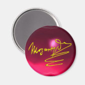 Aimant HOMAGE À MOZART, rubis rose rouge (Recto/Verso)