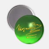Aimant HOMAGE À MOZART Signature 3D Gold Compositeur Vert (Recto/Verso)