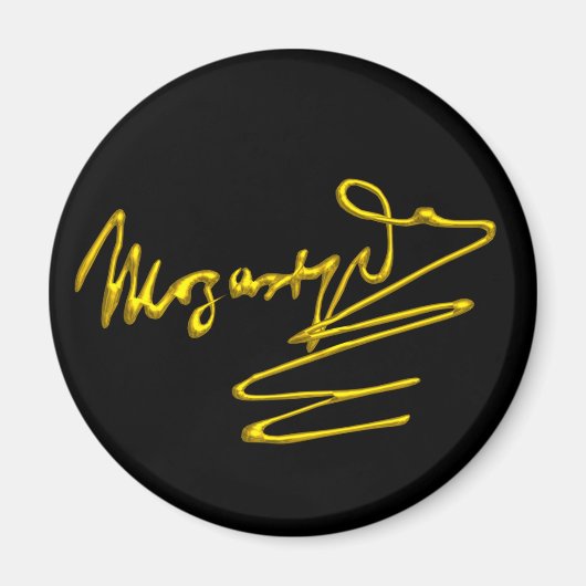 Aimant HOMAGE TO MOZART Gold Signature of Composer Black (Devant)