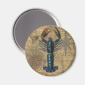 Aimant Homard Coquillages Fruits de mer Maine Classique O (Recto/Verso)