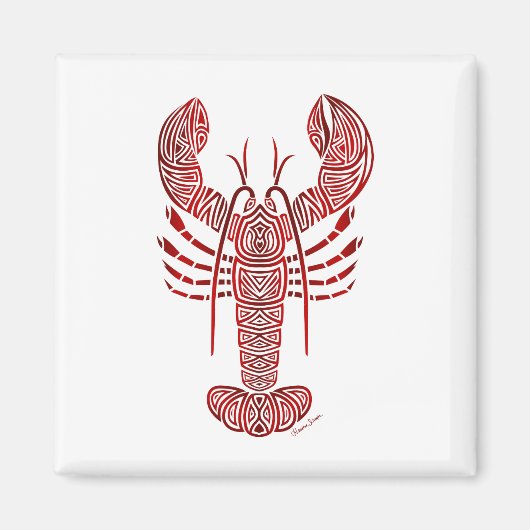 Aimant Homard du Maine tribal (Devant)