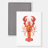 Aimant Homard polygonal rouge (Recto/Verso)