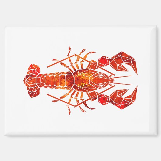 Aimant Homard polygonal rouge (Recto)
