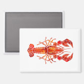 Aimant Homard polygonal rouge (Recto/Verso)