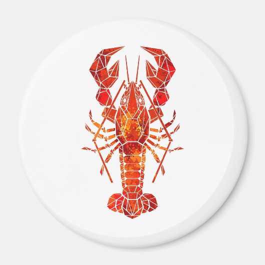 Aimant Homard polygonal rouge (Devant)
