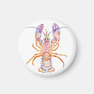 Aimant Homard rose et bleu