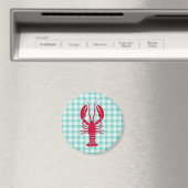Aimant Homard sur En vichy bleu (In Situ (Lave-vaisselle))