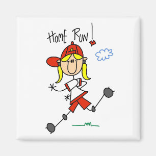Aimant Home Run Girls Softball T-shirts et cadeaux