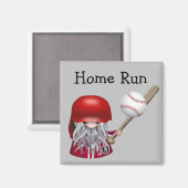 Aimant Home Run Gnome Baseball (Recto/Verso)