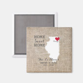 Aimant Home Sweet Home | Chicago Illinois Rustic (Recto/Verso)