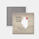 Aimant Home Sweet Home | Chicago Illinois Rustic Wood (Recto/Verso)