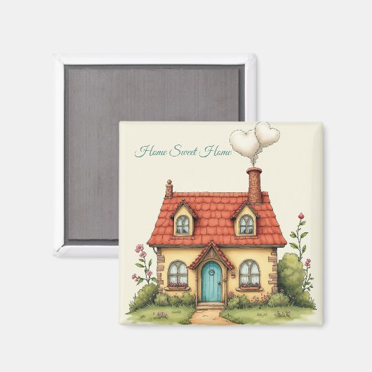 Aimant Home Sweet Home - réfrigérateur-cadeau maison-chau (Recto/Verso)