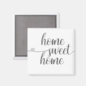 Aimant Home Sweet Home, simple, noir et blanc (Recto/Verso)