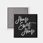 Aimant Home Sweet Home White Typographie noir (Recto/Verso)