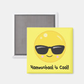 Aimant Homeschool est le sourire cool émoji (Recto/Verso)
