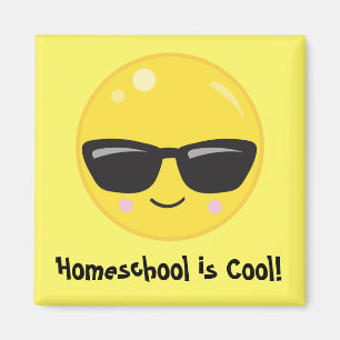 Aimant Homeschool est le sourire cool émoji