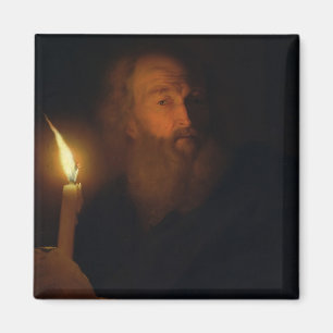 Aimant Homme avec une bougie