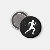 Aimant Homme Coureurs Silhouette HeartBeat Line (Recto/Verso)