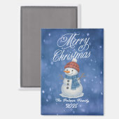 Aimant Homme de neige Whimsical Joyeux Noël (Recto/Verso)