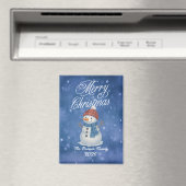 Aimant Homme de neige Whimsical Joyeux Noël (In Situ (Lave-vaisselle))