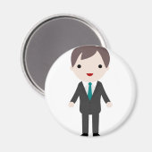 Aimant Homme en costume (Recto/Verso)