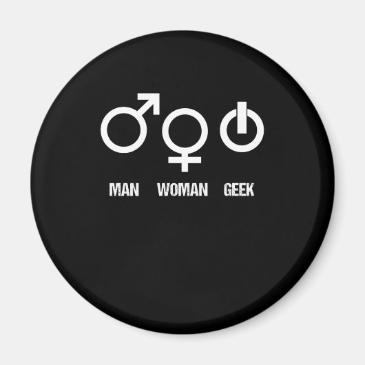 Aimant Homme geek Femme Ordinateur Nerd Lecteur Vidéo Cad (Devant)