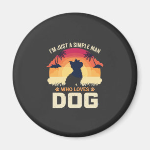 Aimant Homme Simple Qui Aime Silhouette De Chien Coucher 