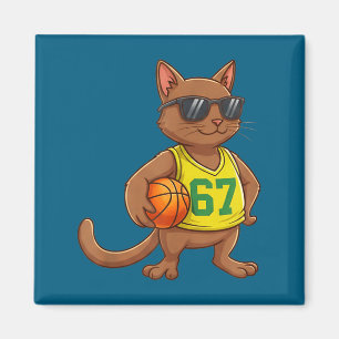 Aimant Hommes Garçons Chat Basket-ball 67 Génération Alph