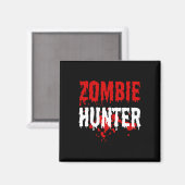 Aimant Hommes Zombie Hunter Effrayant Halloween (Recto/Verso)
