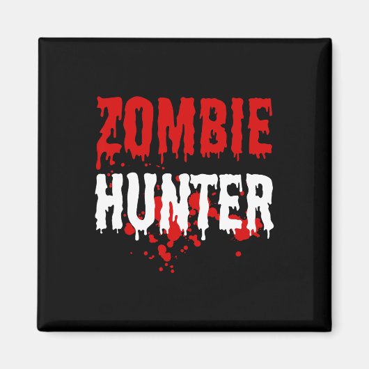 Aimant Hommes Zombie Hunter Effrayant Halloween (Devant)