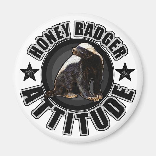 Aimant Honey Badger ATTITUDE - Conception ronde (Devant)