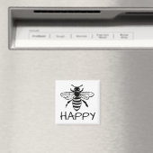 Aimant Honey Bee/ Be Happy (In Situ (Lave-vaisselle))