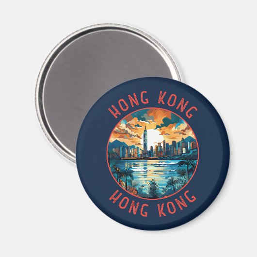 Aimant Hong Kong Chine - Cercle en détresse rétrograde (Recto/Verso)