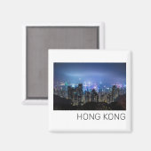 Aimant Hong Kong Island Skyline Panorama Souvenir de nuit (Recto/Verso)