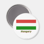 Aimant Hongrie Drapeau portant le nom (Recto/Verso)