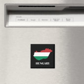 Aimant Hongrie, silhouette et drapeau, (In Situ (Lave-vaisselle))