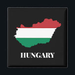 Aimant Hongrie, silhouette et drapeau,<br><div class="desc">Silhouette de Hongrie,  couleurs du drapeau,  étiquetée.</div>