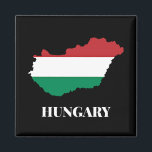 Aimant Hongrie, silhouette et drapeau,<br><div class="desc">Silhouette de Hongrie, couleurs du drapeau, étiquetée.</div>