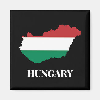Aimant Hongrie, silhouette et drapeau,