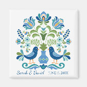 Aimant Hongrois Design Blue Birds (Devant)