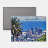 Aimant Honolulu, Hawaii paysage urbain pittoresque (Recto/Verso)